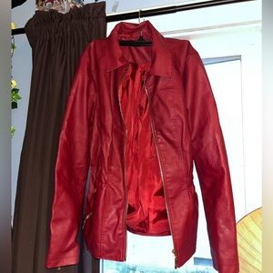 Red leather jacket
